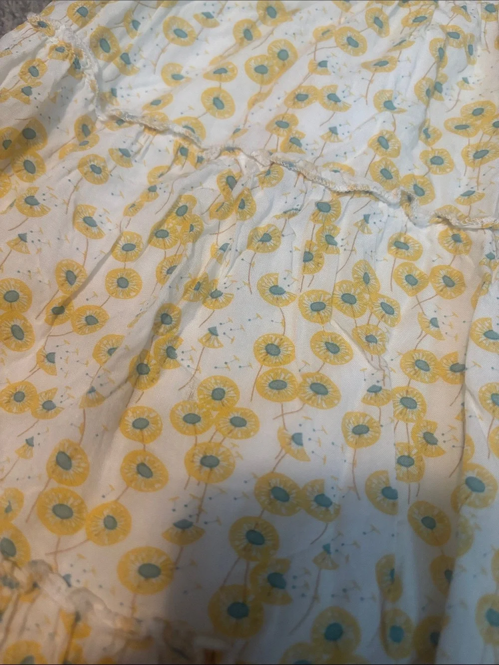 Princess Polly White and Yellow Floral Tiered Mini Skirt
